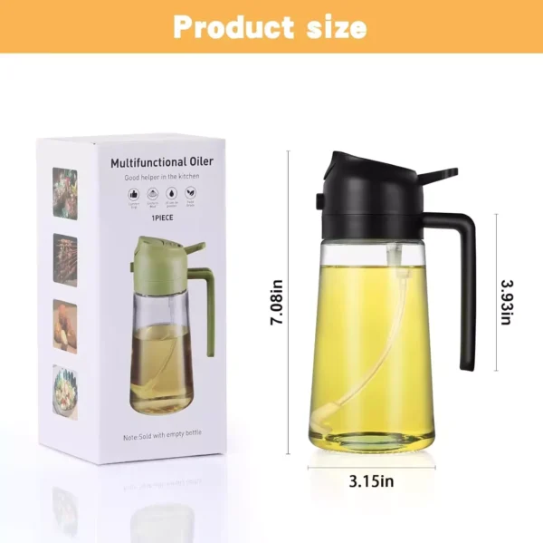 16oz Oil Dispenser Bottle for Kitchen-2 in 1 Olive Oil Dispenser and Oil Sprayer - Image 4