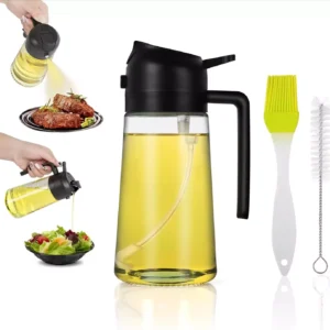 16oz Oil Dispenser Bottle for Kitchen-2 in 1 Olive Oil Dispenser and Oil Sprayer