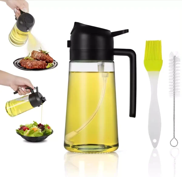 16oz Oil Dispenser Bottle for Kitchen-2 in 1 Olive Oil Dispenser and Oil Sprayer