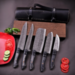 CUSTOM HAND FORGED Damascus Steel Chef's Knives Set