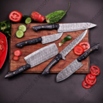 CUSTOM HAND FORGED Damascus Steel Chef's Knives Set