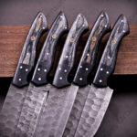 CUSTOM HAND FORGED Damascus Steel Chef's Knives Set